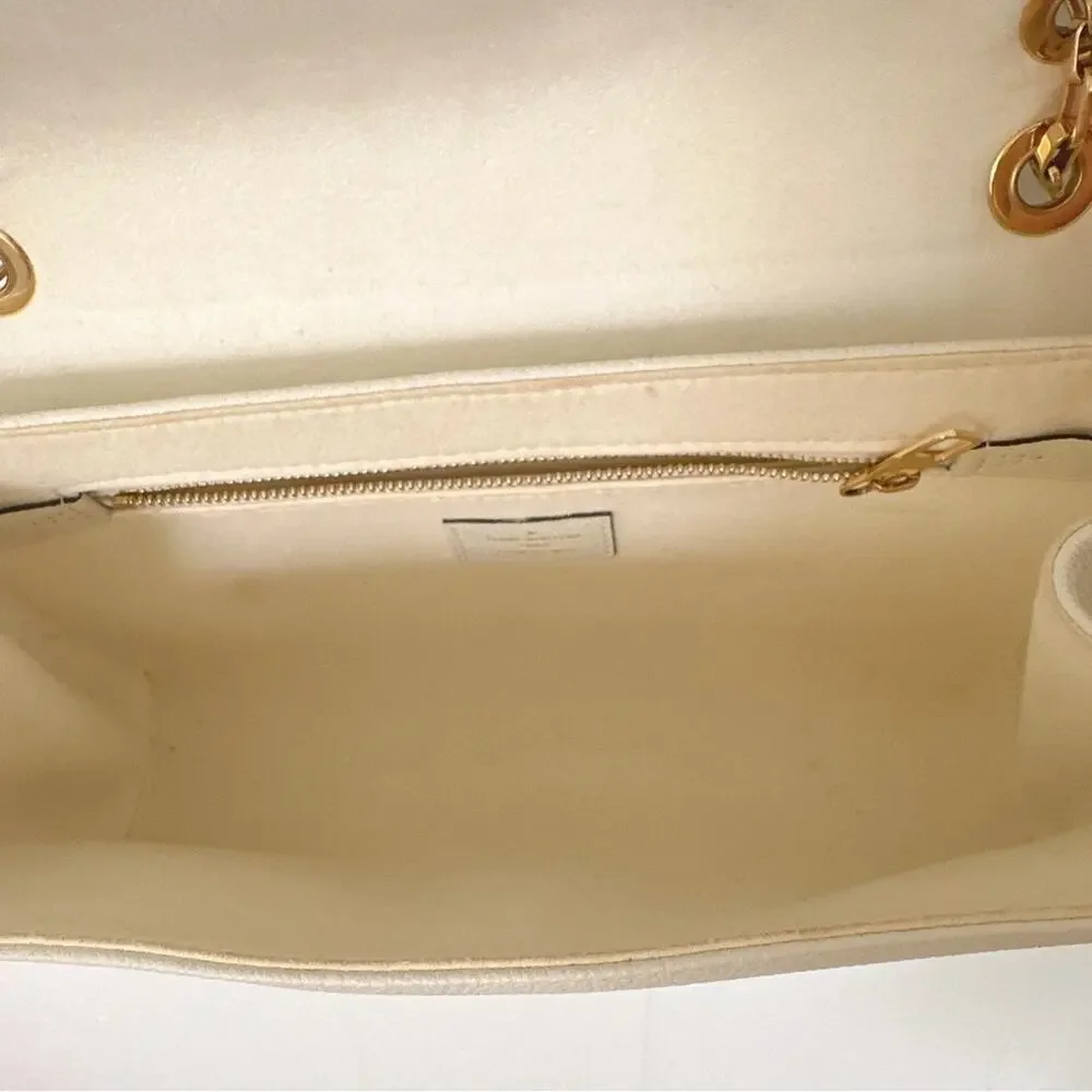 Louis Vuitton Monogram Empreinte Saint Germain PM Chain Flap Bag Dune Cream